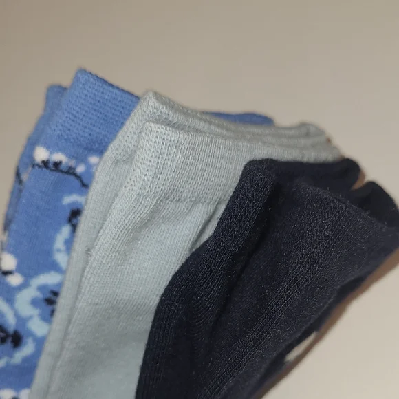 Kate Spade Blue Patterned Crew Socks Three Pairs - Picture 3 of 4